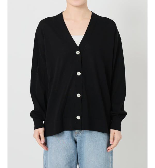 IENA「《予約》アセテートシルクVネックカーディガン」|カーディガン|