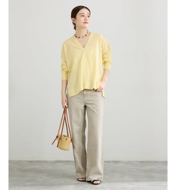 IENA「《予約》アセテートシルクVネックカーディガン」|カーディガン|