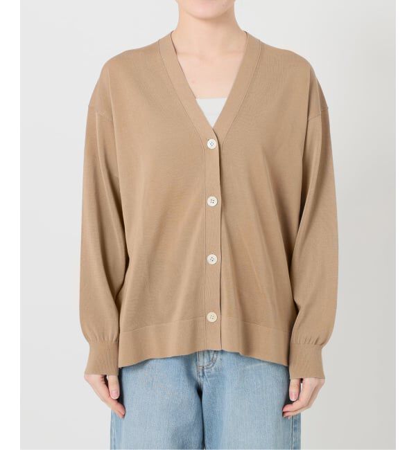 IENA「《予約》アセテートシルクVネックカーディガン」|カーディガン|