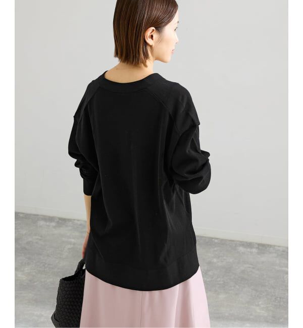 IENA「《予約》アセテートシルクVネックカーディガン」|カーディガン|