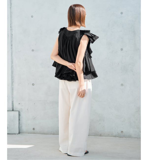 IENA「《予約》AAYUSHI/アユーシ レイヤードラッフルブラウス SFN0715」|シャツ・ブラウス|