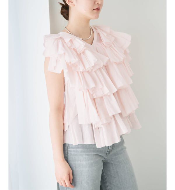 IENA「《予約》AAYUSHI/アユーシ レイヤードラッフルブラウス SFN0715」|シャツ・ブラウス|