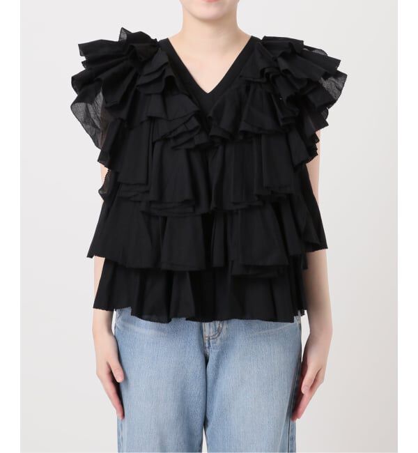 IENA「《予約》AAYUSHI/アユーシ レイヤードラッフルブラウス SFN0715」|シャツ・ブラウス|