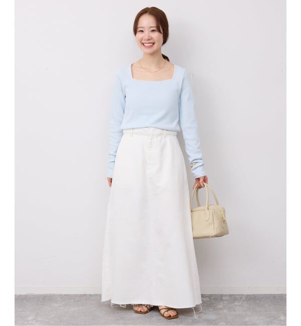 SLOBE IENA「《予約》スクエアネックテレコプルオーバー」|Tシャツ・カットソー|