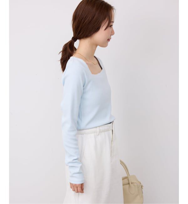 SLOBE IENA「《予約》スクエアネックテレコプルオーバー」|Tシャツ・カットソー|