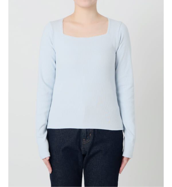 SLOBE IENA「《予約》スクエアネックテレコプルオーバー」|Tシャツ・カットソー|