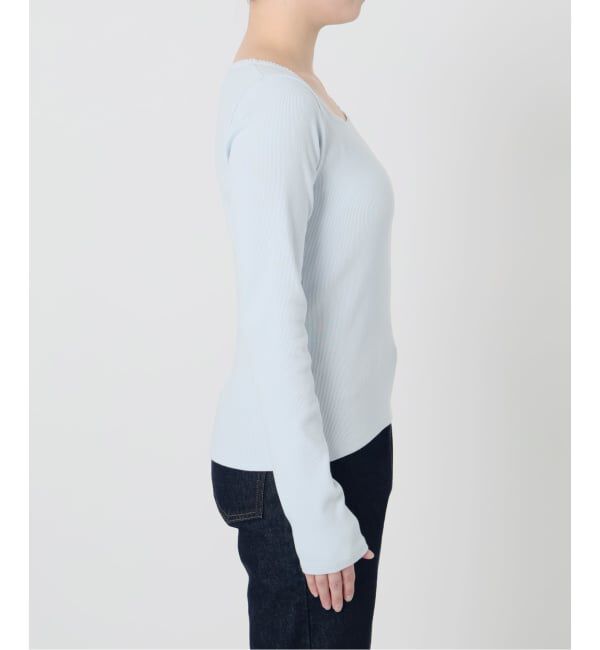 SLOBE IENA「《予約》スクエアネックテレコプルオーバー」|Tシャツ・カットソー|