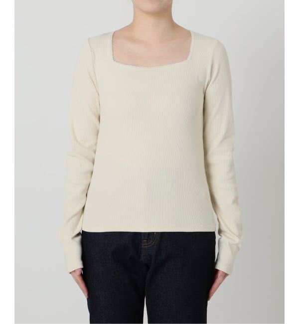 SLOBE IENA「《予約》スクエアネックテレコプルオーバー」|Tシャツ・カットソー|