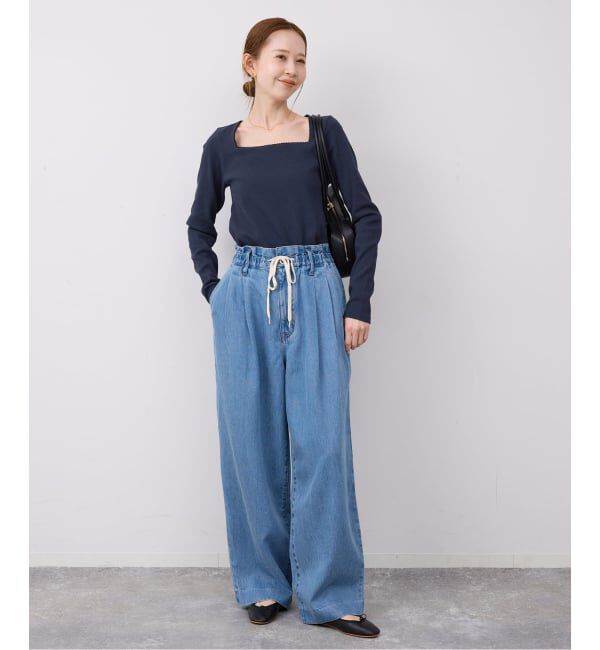 SLOBE IENA「《予約》スクエアネックテレコプルオーバー」|Tシャツ・カットソー|