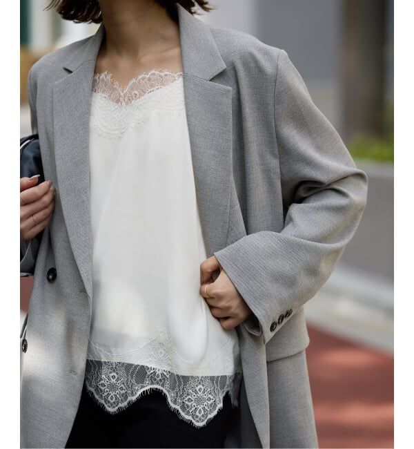 SLOBE IENA「《追加2予約》サテンレースキャミソール」|キャミソール|