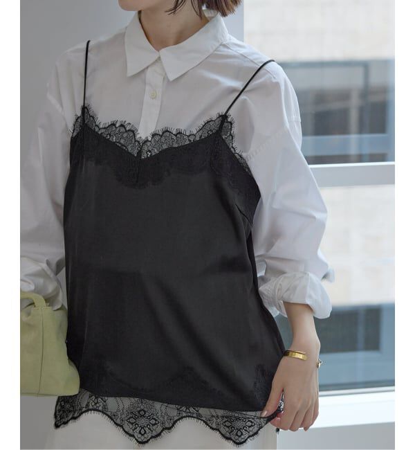 SLOBE IENA「《追加2予約》サテンレースキャミソール」|キャミソール|