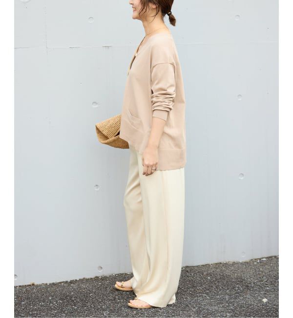 SLOBE IENA「《接触冷感/UV機能/WEB限定/追加予約》FROSTYCOTTON Vネックカーディガン」|カーディガン|