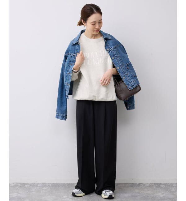 SLOBE IENA「《WEB限定/追加予約》フロッキープリントオーバースウェット」|スウェット・ジャージ|