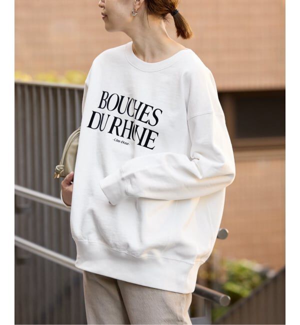 SLOBE IENA「《WEB限定/追加予約》フロッキープリントオーバースウェット」|スウェット・ジャージ|