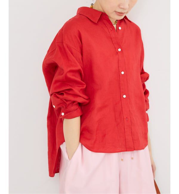 IENA「《予約》リネンワイドショートシャツ」|シャツ・ブラウス|