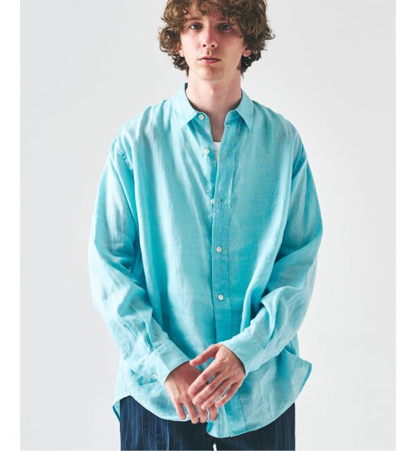 417 EDIFICE「NORMANDY LINEN / ノルマンディリネンシャツ」|シャツ・ブラウス|ブルー A