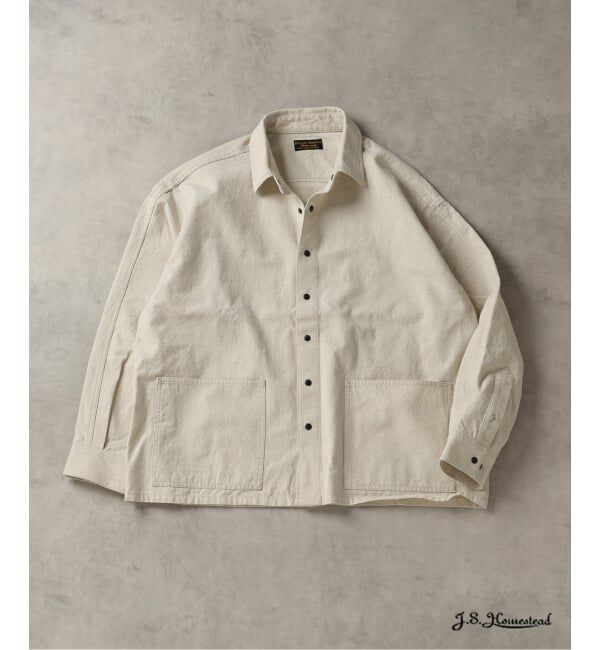 J.S.Homestead「《予約》J.S.Homestead / ウエスト ポケット ショート シャツ &ldquo;短丈&rdquo;」|シャツ・ブラウス|ナチュラル