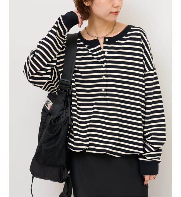 JOURNAL STANDARD relume「《WEB限定追加予約2》オーバーサイズヘンリーネック」|Tシャツ・カットソー|ブラック A