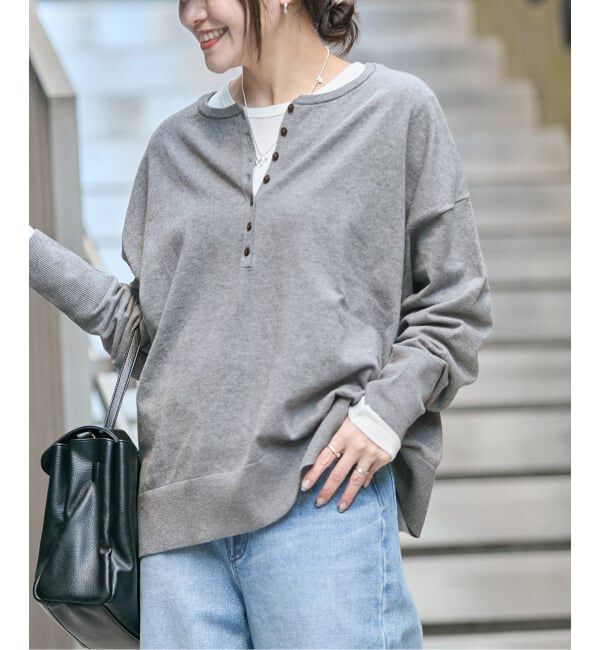 JOURNAL STANDARD「《予約》コットンシルクミックス2WAYヘンリー」|ニット・セーター|