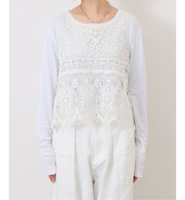 journal standard luxe「《追加予約》レースMIXノースリーブブラウス」|シャツ・ブラウス|