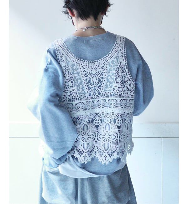 journal standard luxe「《追加予約》レースMIXノースリーブブラウス」|シャツ・ブラウス|ホワイト