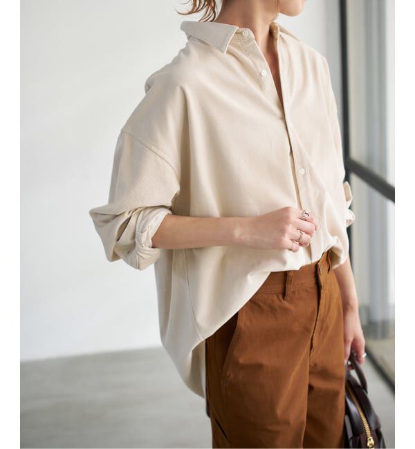 Spick and Span「《追加》コットンコーデュロイルーズシャツ」|シャツ・ブラウス|