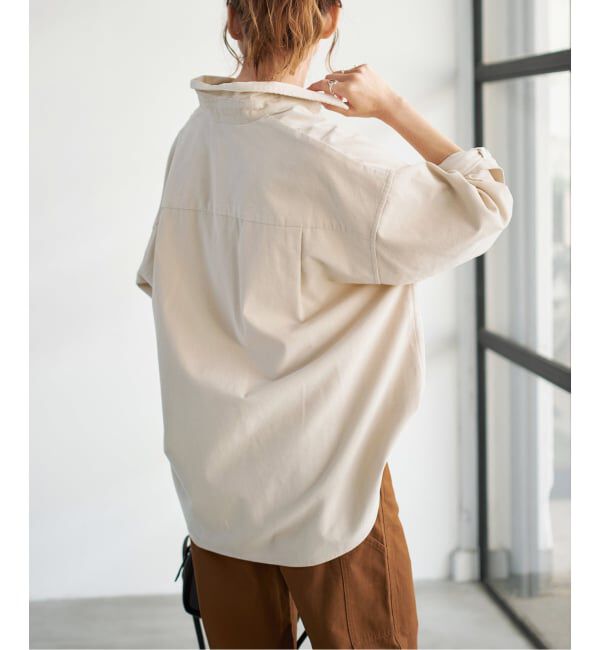 Spick and Span「《追加》コットンコーデュロイルーズシャツ」|シャツ・ブラウス|