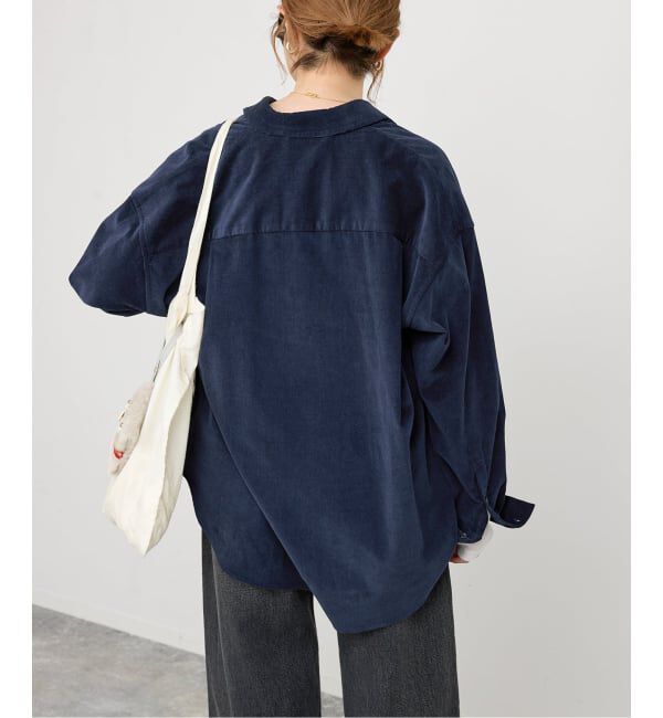Spick and Span「《追加》コットンコーデュロイルーズシャツ」|シャツ・ブラウス|
