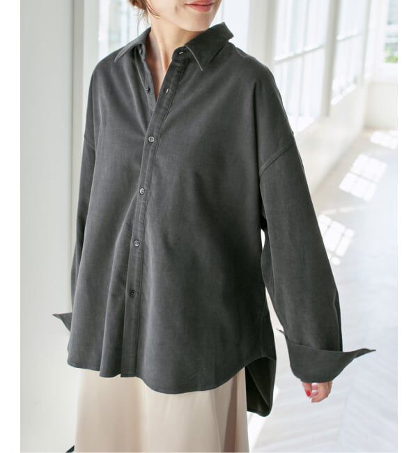 Spick and Span「《追加》コットンコーデュロイルーズシャツ」|シャツ・ブラウス|