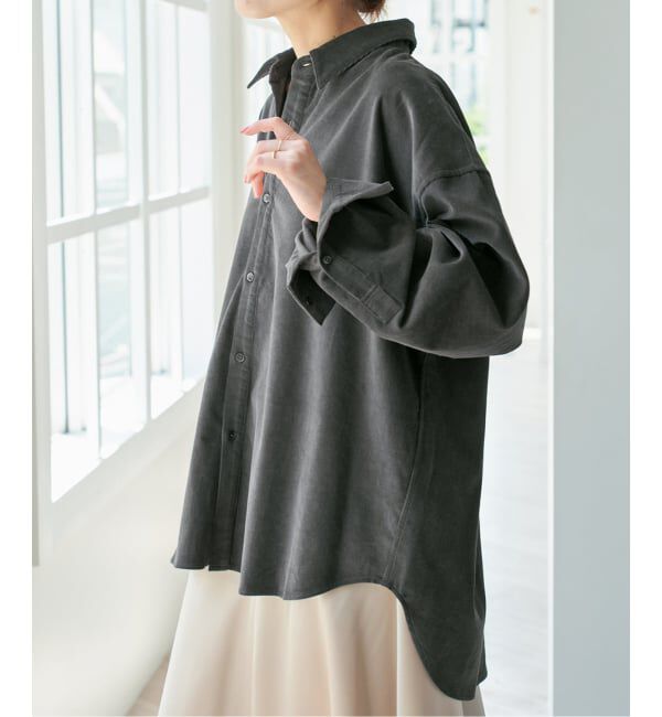 Spick and Span「《追加》コットンコーデュロイルーズシャツ」|シャツ・ブラウス|