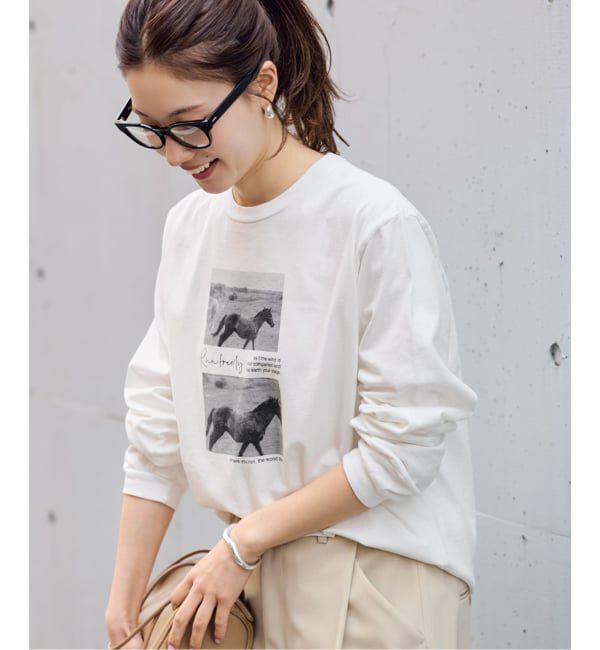 FRAMeWORK「ホースフォトロングTシャツ」|Tシャツ・カットソー|