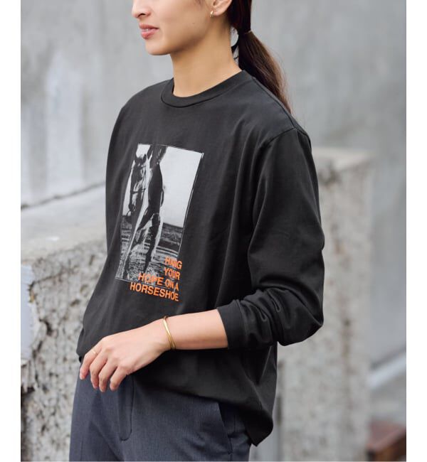 FRAMeWORK「ホースフォトロングTシャツ」|Tシャツ・カットソー|