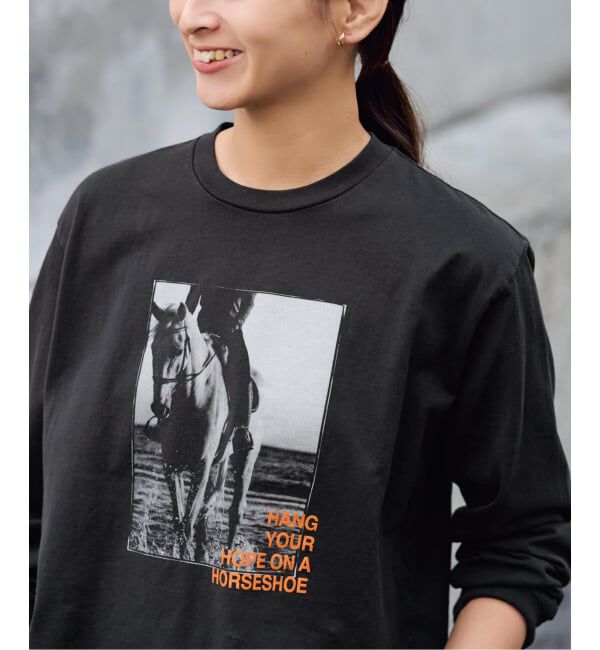 FRAMeWORK「ホースフォトロングTシャツ」|Tシャツ・カットソー|