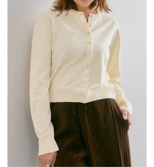 U by SPICK&SPAN「ビジューニットカーデ」|カーディガン|