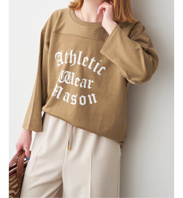 Spick and Span「《予約》athletic wear MASON / アスレティックウェア メイソン フットボールTee」|Tシャツ・カットソー|ベージュ