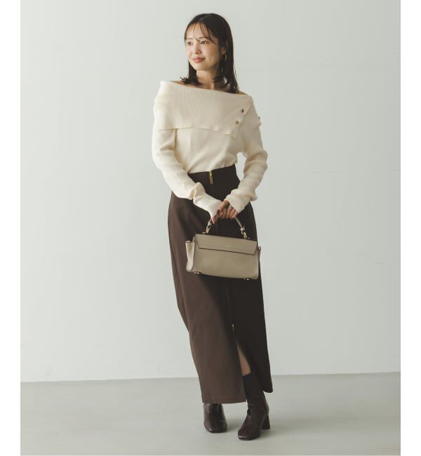 NOBLE「《WEB限定追加予約》ショルダーボタンタイトリブニット」|ニット・セーター|