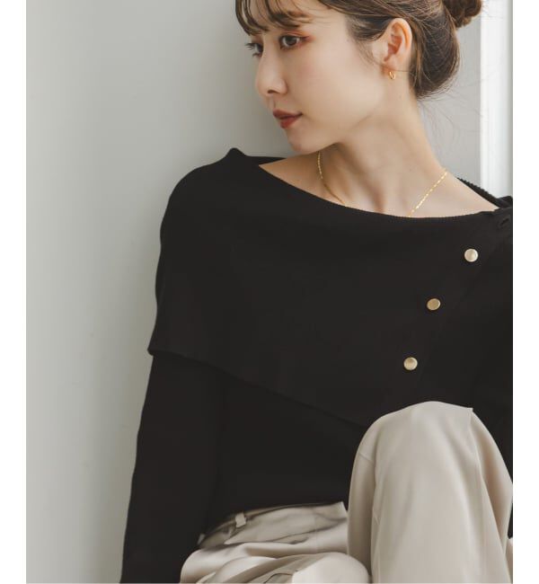 NOBLE「《WEB限定追加予約》ショルダーボタンタイトリブニット」|ニット・セーター|