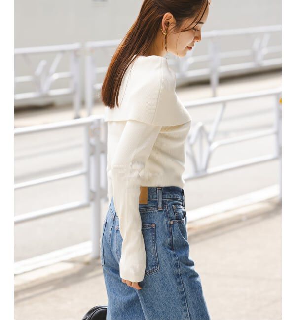 NOBLE「《WEB限定追加予約》ショルダーボタンタイトリブニット」|ニット・セーター|