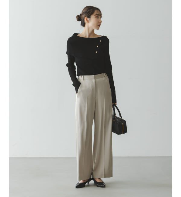 NOBLE「《WEB限定追加予約》ショルダーボタンタイトリブニット」|ニット・セーター|