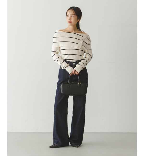 NOBLE「《WEB限定追加予約》ショルダーボタンタイトリブニット」|ニット・セーター|