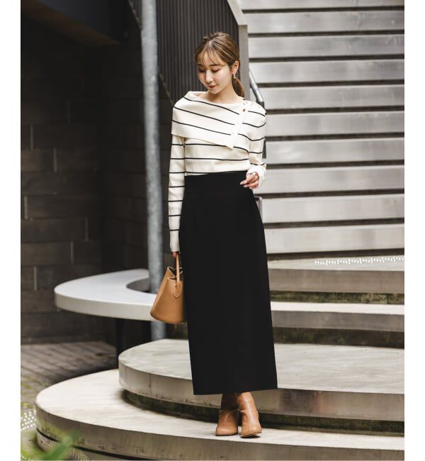 NOBLE「《WEB限定追加予約》ショルダーボタンタイトリブニット」|ニット・セーター|