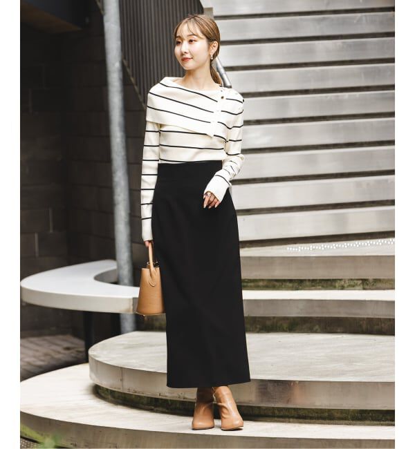 NOBLE「《WEB限定追加予約》ショルダーボタンタイトリブニット」|ニット・セーター|