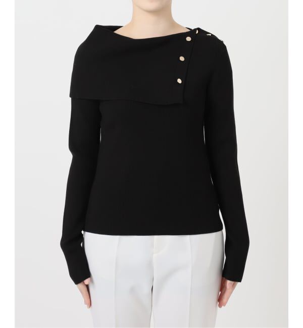 NOBLE「《WEB限定追加予約》ショルダーボタンタイトリブニット」|ニット・セーター|