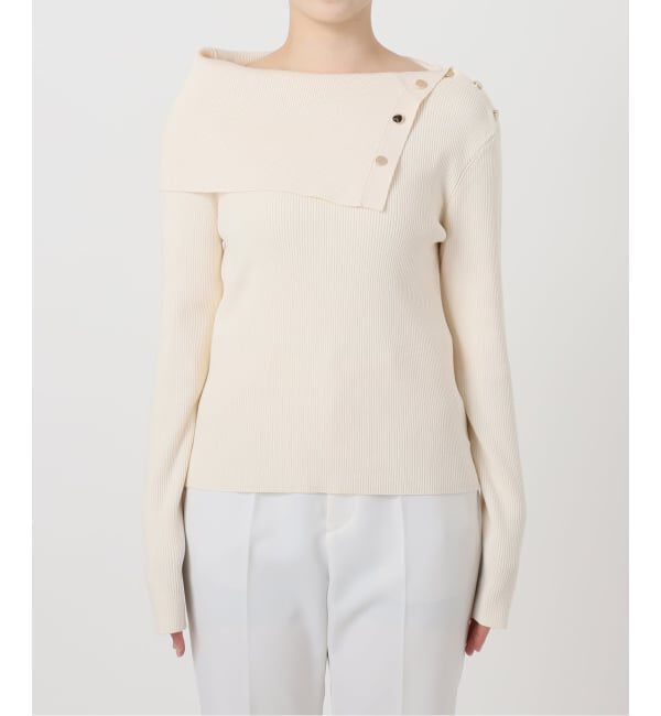 NOBLE「《WEB限定追加予約》ショルダーボタンタイトリブニット」|ニット・セーター|