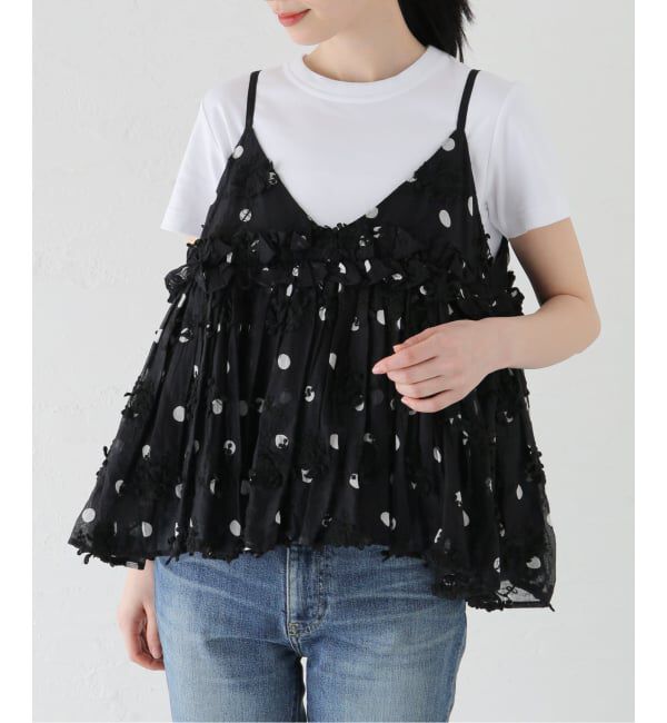 Spick and Span「《追加予約》crinkle crinkle crinkle 別注3D embroidery dot camisole*」|キャミソール|