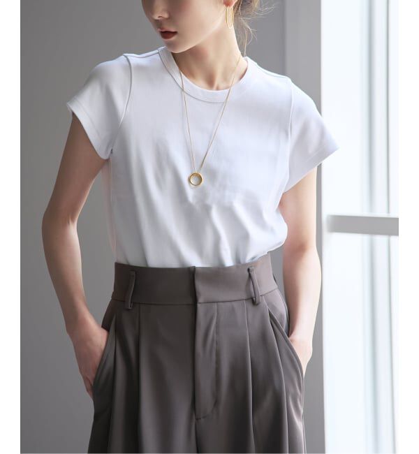 NOBLE「《追加予約・WEB限定カラー》スビンコットンスムースコンパクトTシャツ」|Tシャツ・カットソー|