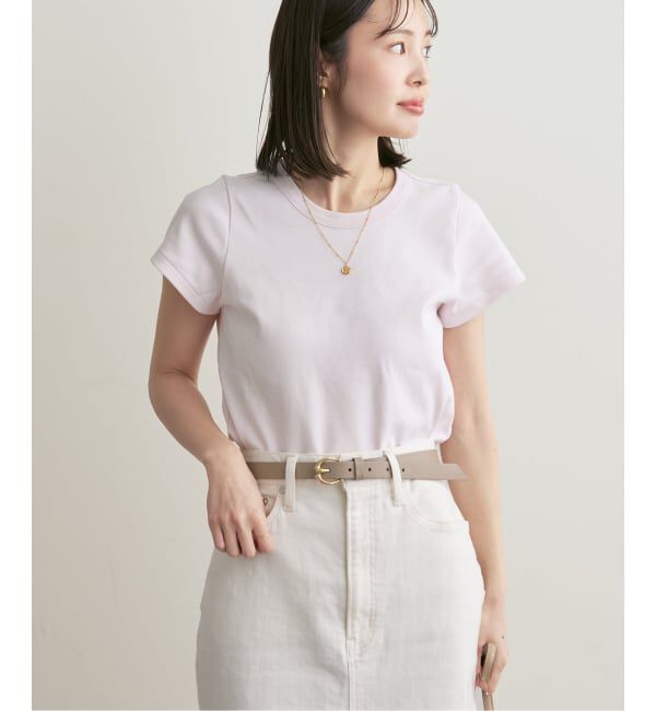 NOBLE「《追加予約・WEB限定カラー》スビンコットンスムースコンパクトTシャツ」|Tシャツ・カットソー|