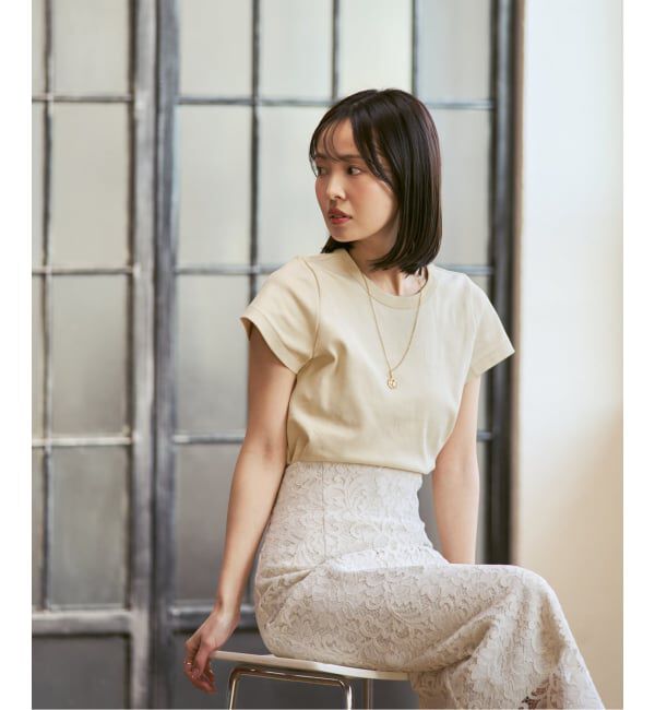 NOBLE「《追加予約・WEB限定カラー》スビンコットンスムースコンパクトTシャツ」|Tシャツ・カットソー|