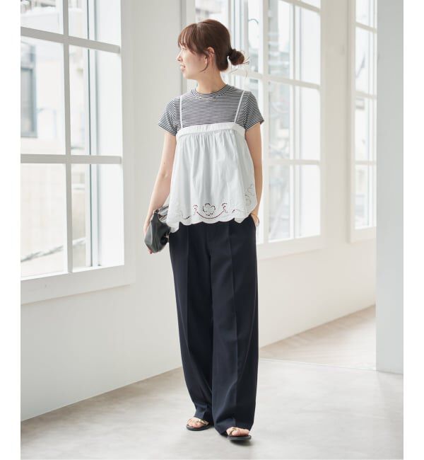 Spick and Span「《予約》カットワークエンブロイダリーキャミソール」|キャミソール|