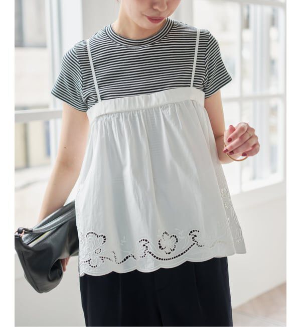 Spick and Span「《予約》カットワークエンブロイダリーキャミソール」|キャミソール|